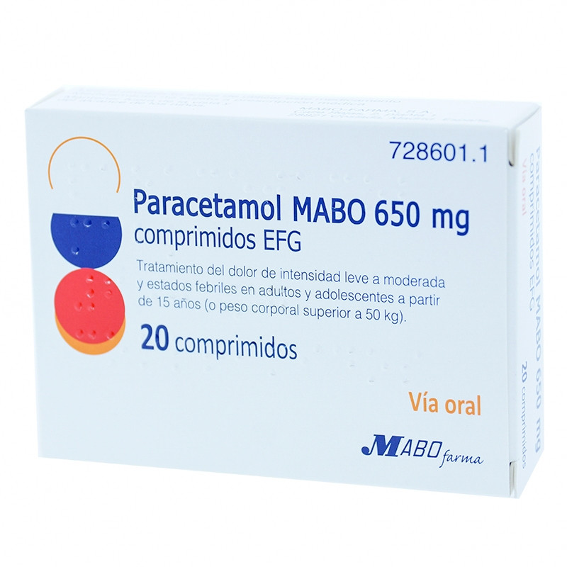 PARACETAMOL MABO 650 MG COMPRIMIDOS EFG