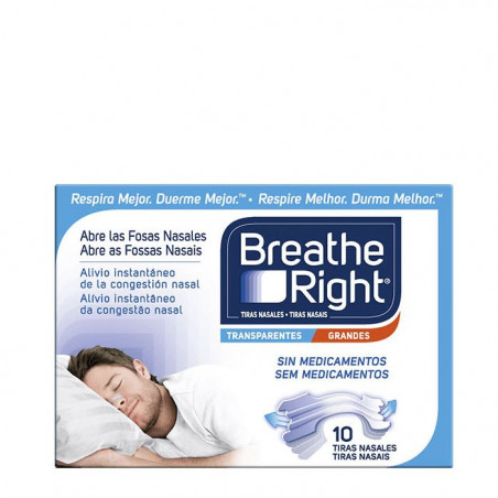 RHINOMER BREATHE RIGHT TIRAS NASALES TRANSPARENTES 10 U